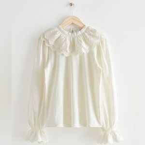 “& other stories” long sleeve lace collar shirt